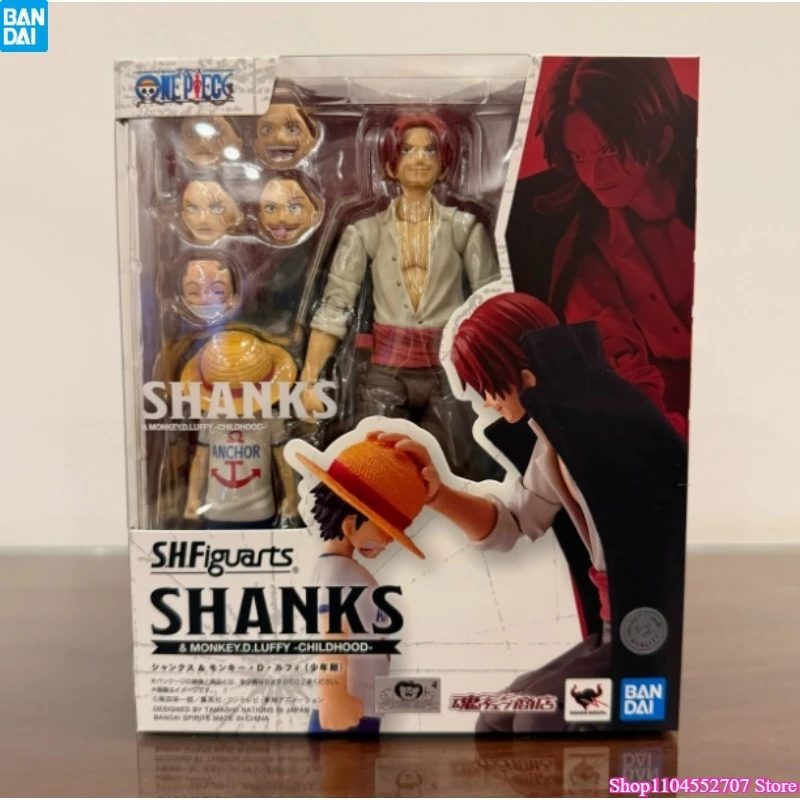 

Bandai in Stock Original Box S.H.Figuarts SHF One Piece Shanks&Monkey.D.Luffy-Childhood Action Kids Doll Toy Model Figure Gift
