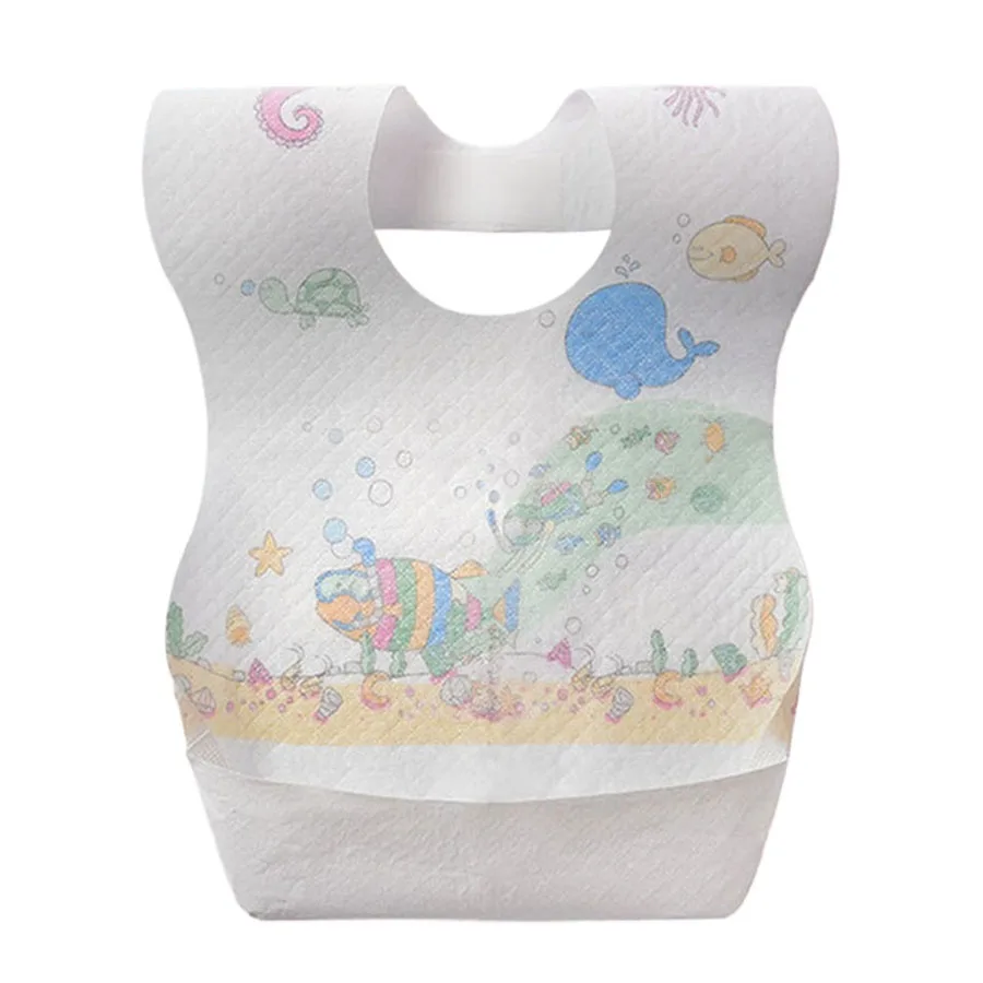 10/20pcs Disposable Baby Bib for Boys Girls Individually Packaged Hygienic Soft Leakproof Cartoon Non-woven Disposable Kids Bibs