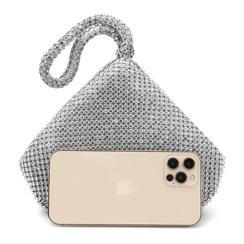 Big Size Rhinestones Evening Bags Women Day Clutch Zipper Diamonds Soft New Arrival Pink Color Lady Fashion Handbags Purse