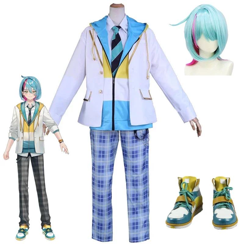 EN Kyo Kaneko Cosplay Costumes ILUNA Uniform Suit Anime Halloween Carnival Wig Shoes Full Outfits