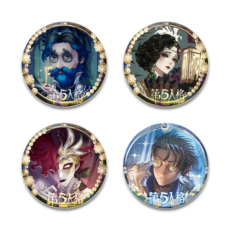 Round Cartoon Brooches Identity V Tinplate Pins for Backpack Cothes Accessories Anime Collection Badge Decoration Handmade Gift