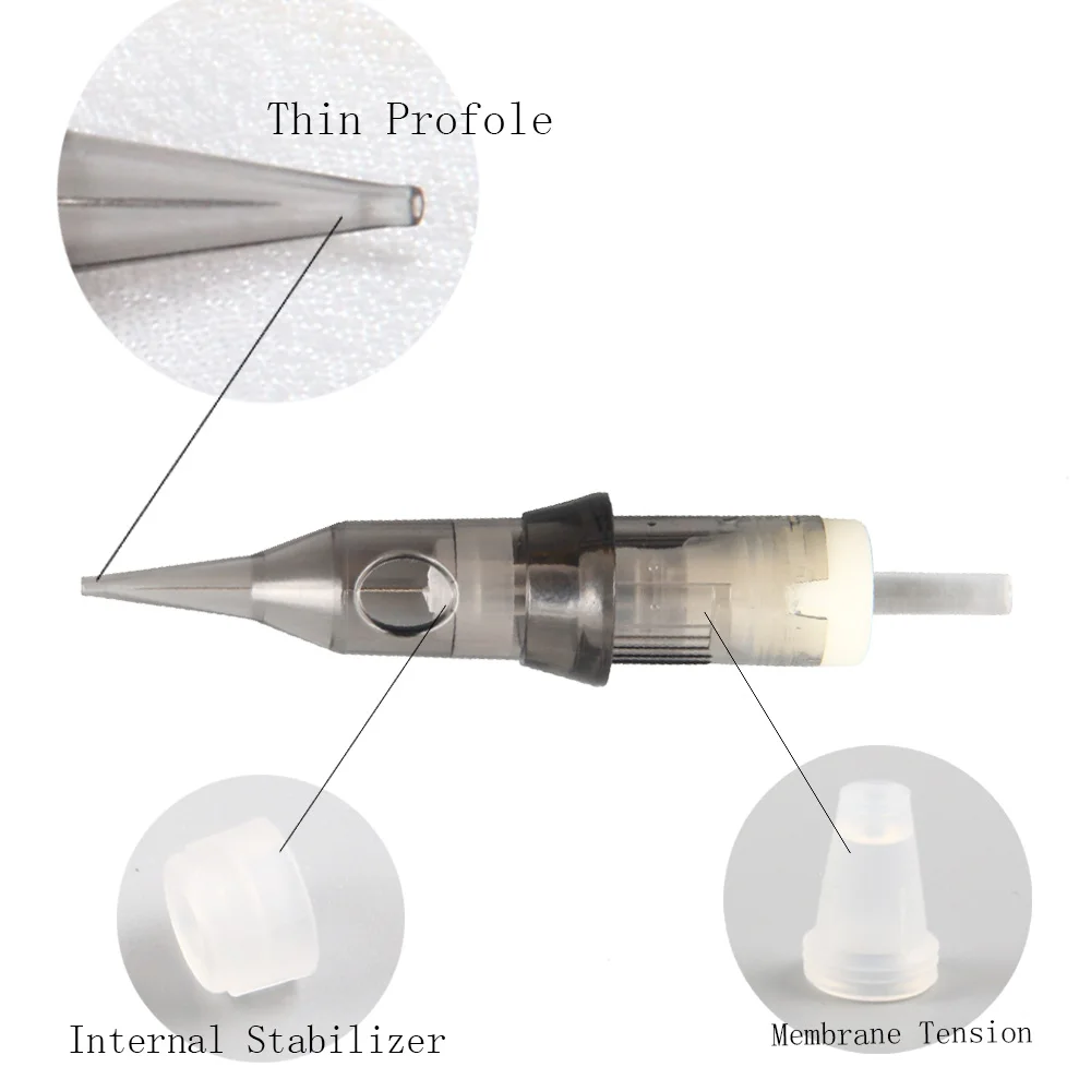 10 pz 1RL 0.18/0.25/0.3/0.4/0.5MM usa e getta Semi permanente trucco tatuaggio cartuccia ago sopracciglio tatuaggio penna macchina forniture
