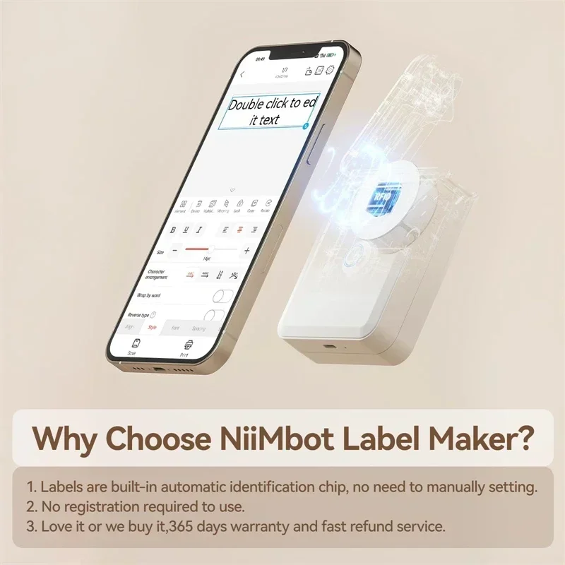 Niimbot-スマートポータブルラベルプリンター,ミニポケットサーマルステッカーメーカー,粘着性,ホームオフィス,d110,d11,d101