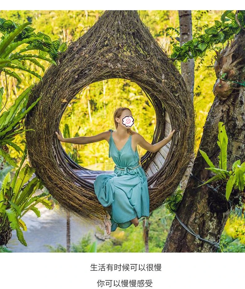 Scenic clock in wedding shooting props creative round bed hammock outdoor