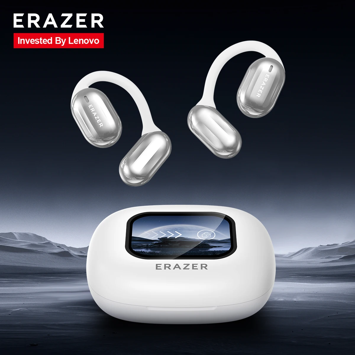 Erazer True Wireless Open Ear Earbuds Bluetooth 5.4 Earphones, IPX5 Waterproof,35 Hours Play time,OWS Headphones With Mic