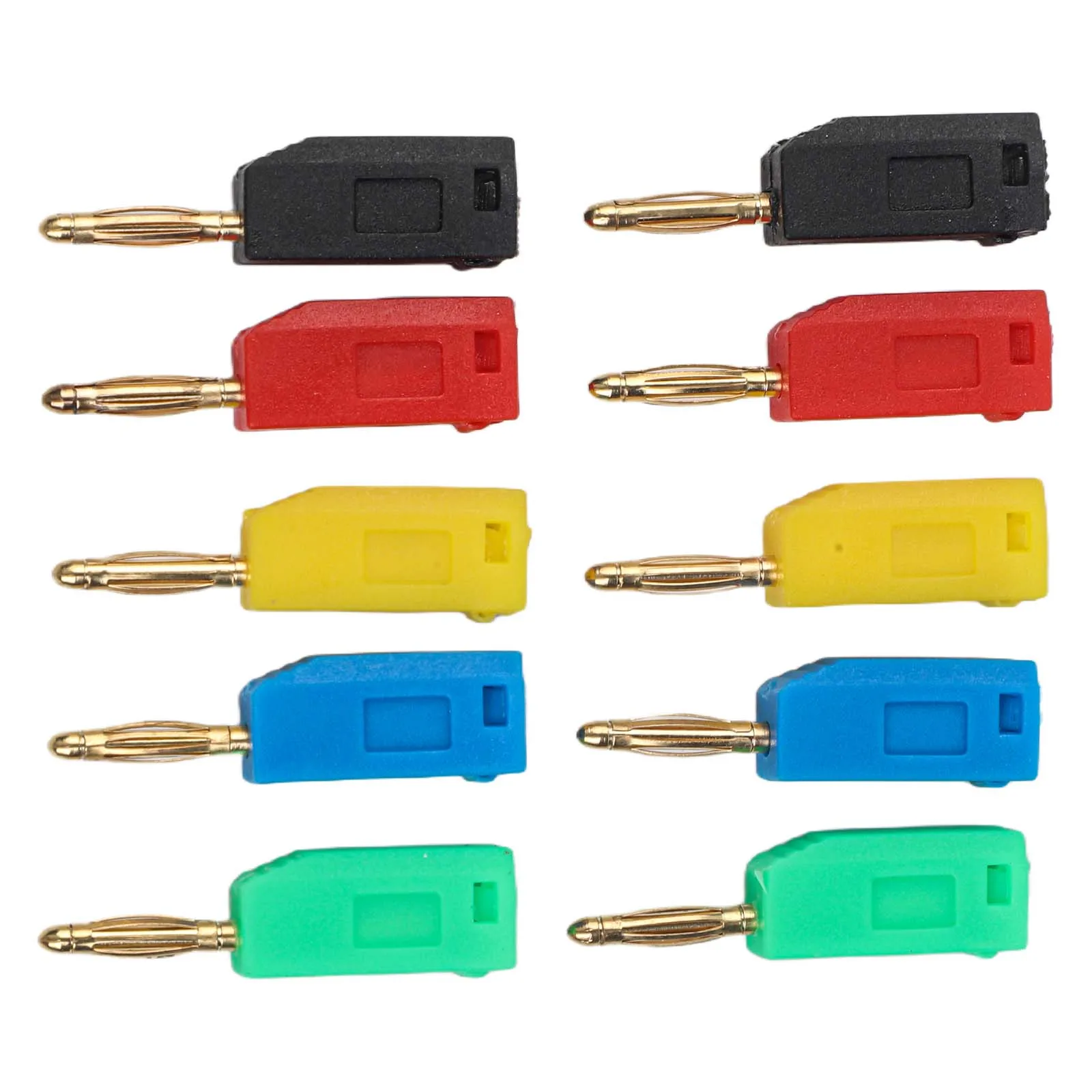 Gold Plated 2MM Banana Connectors 10PCS Designed for Repeated Insertion Cycles in Teaching and Research Laboratories
