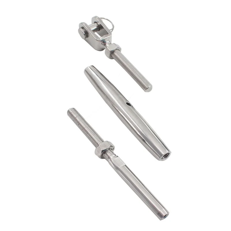 4PCS SS316 Stainless Steel Jaw Swage Turnbuckle Cable Railing Kit Rigging Hareware for Wire Rope