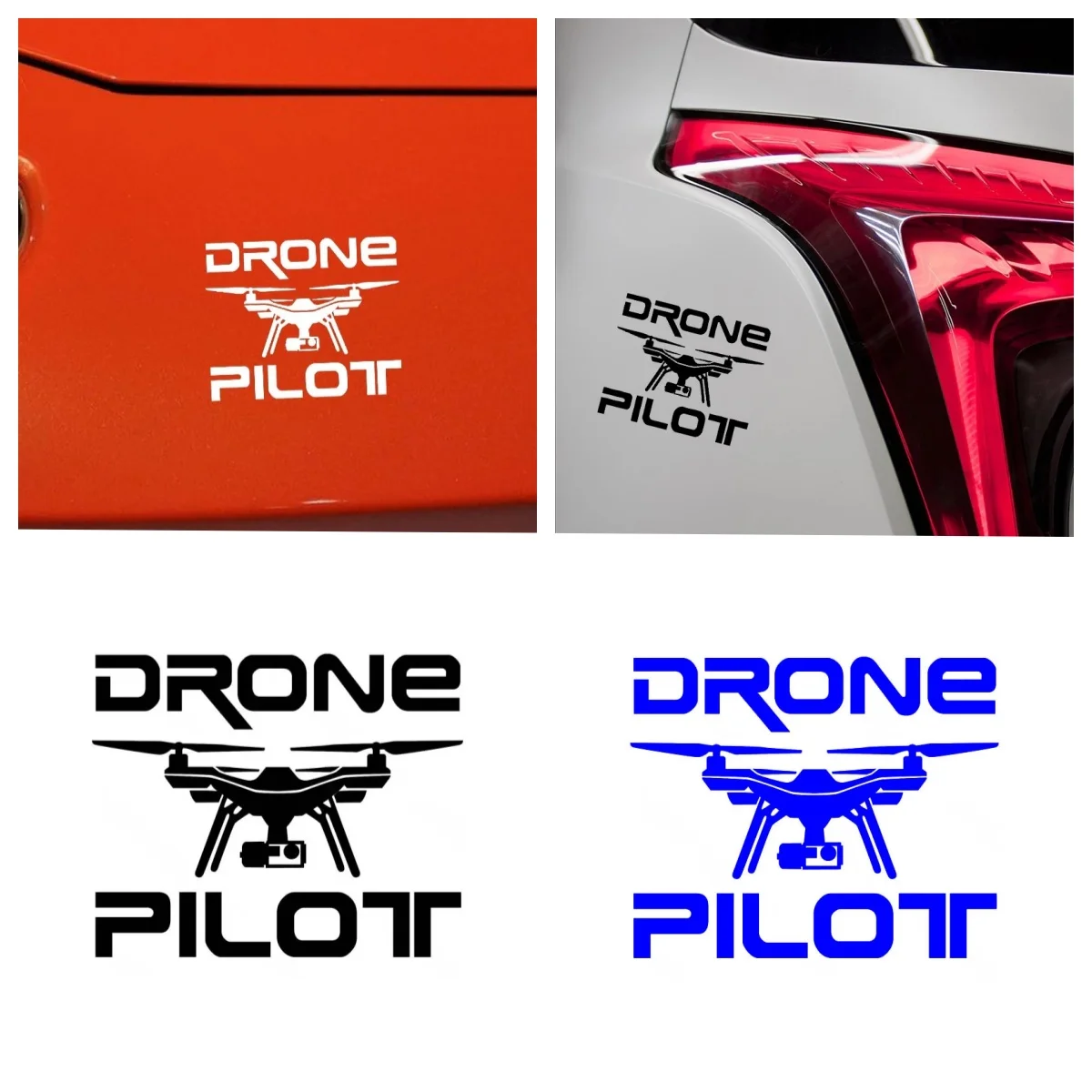 

DRONE PILOT" Car Stickers - Fashionable PVC Decals for Drone Accessories, Motorcycle & Laptop Decoration