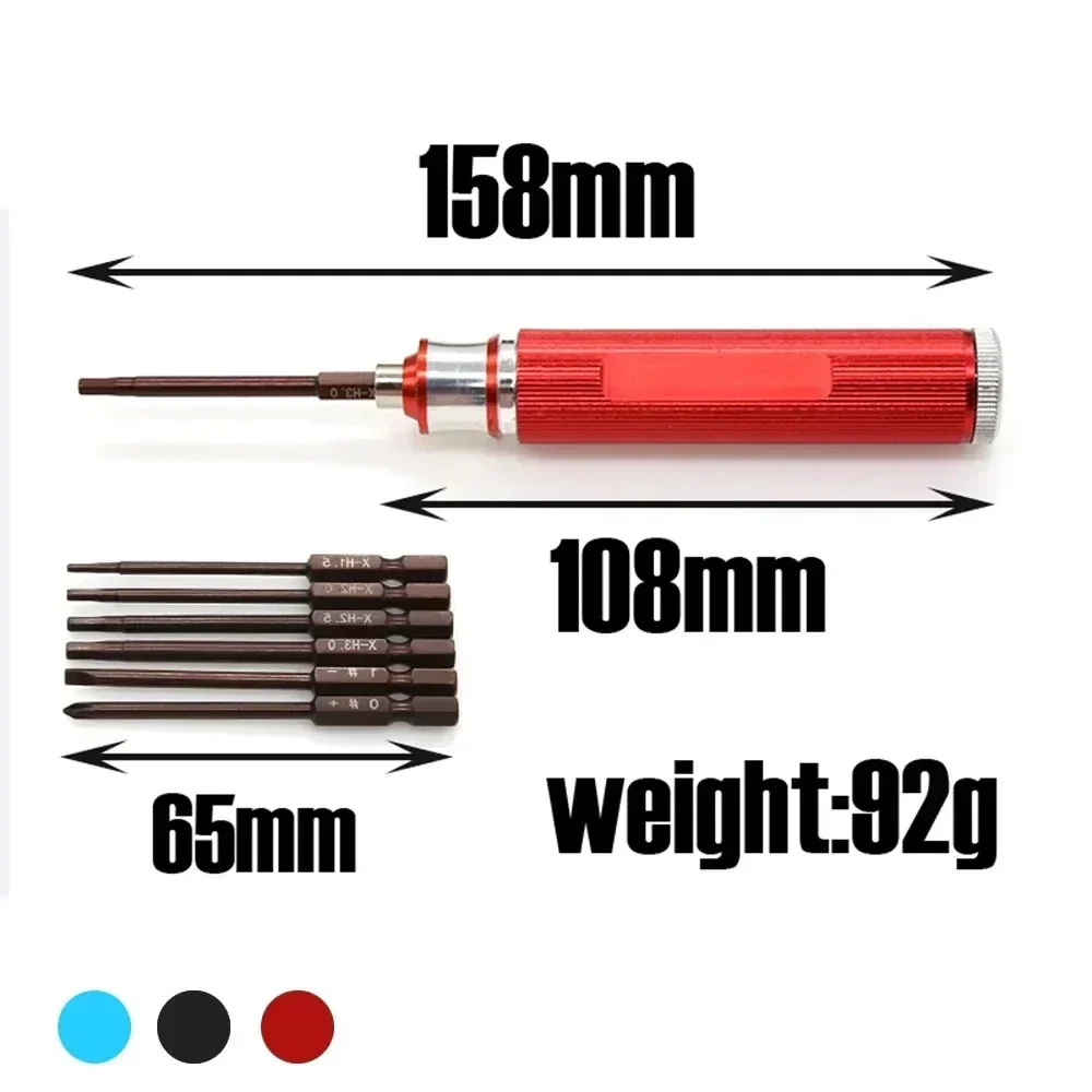 1Set Hard Alloy 6 in 1 Screwdriver RC Tool Screw Driver Removal Tools for RC Car Drone Helicopter RC Car Upgrade Parts Accessori