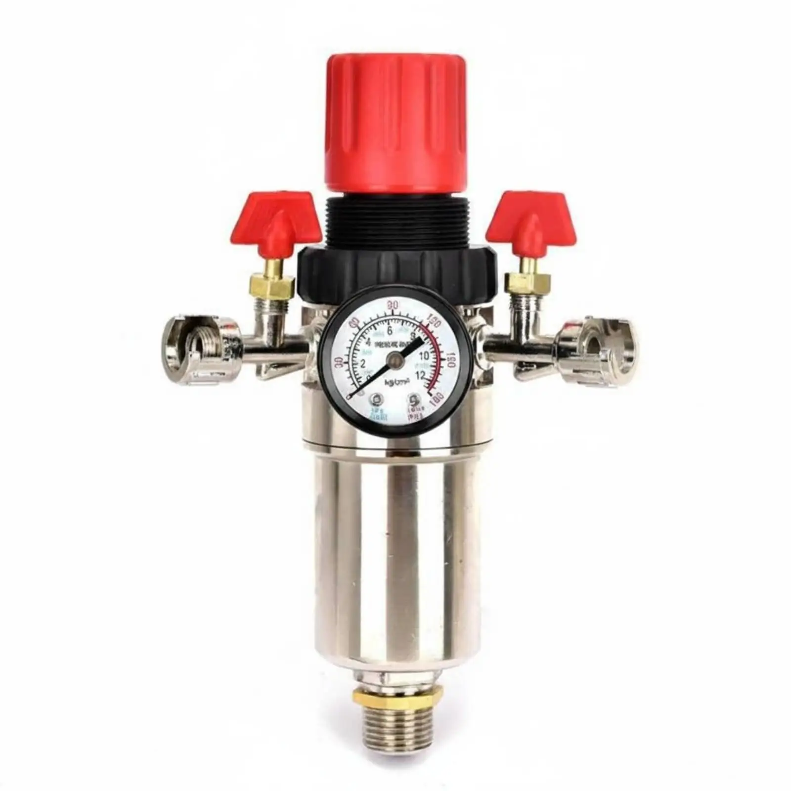 Air Pressure Regulator Dual Output Design Adjustable Compressor Separator Valve for Multiple Tool Operation