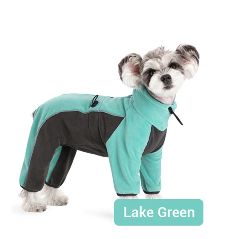 Mono de invierno para perros, monos cálidos de lana gruesa para perros pequeños, ropa reflectante a prueba de viento para cachorros, ajustable