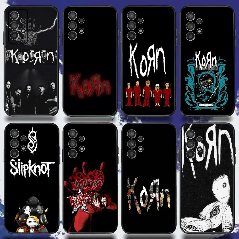 

K-Korn Rock Band Phone Case For Samsung S24,S21,S22,S23,S30,Ultra,S20,Plus,Fe,Lite,Note,10,9,5G Black Soft Cover