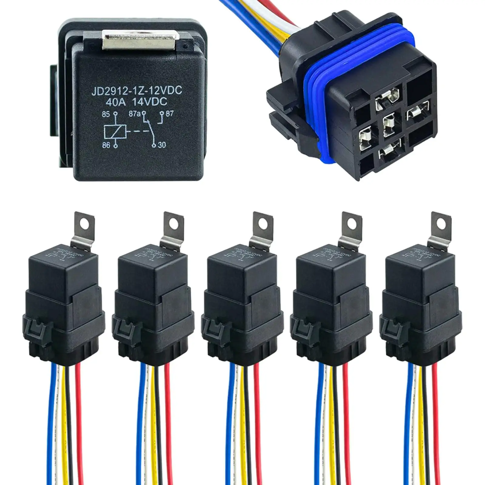 

5x Waterproof Relay and Harness Repair Parts Easy to Use Automotive Relay