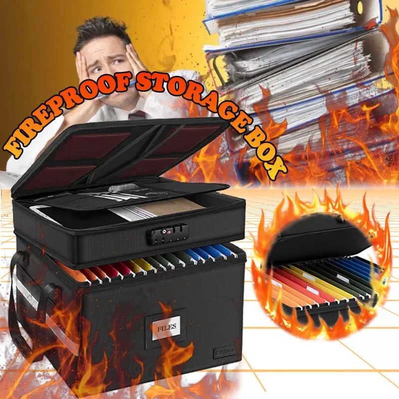 

Secure Waterproof Bag Reliable Lightweight Portable Fireproof Box Protective Fireproof Storage Box for Passport Storage