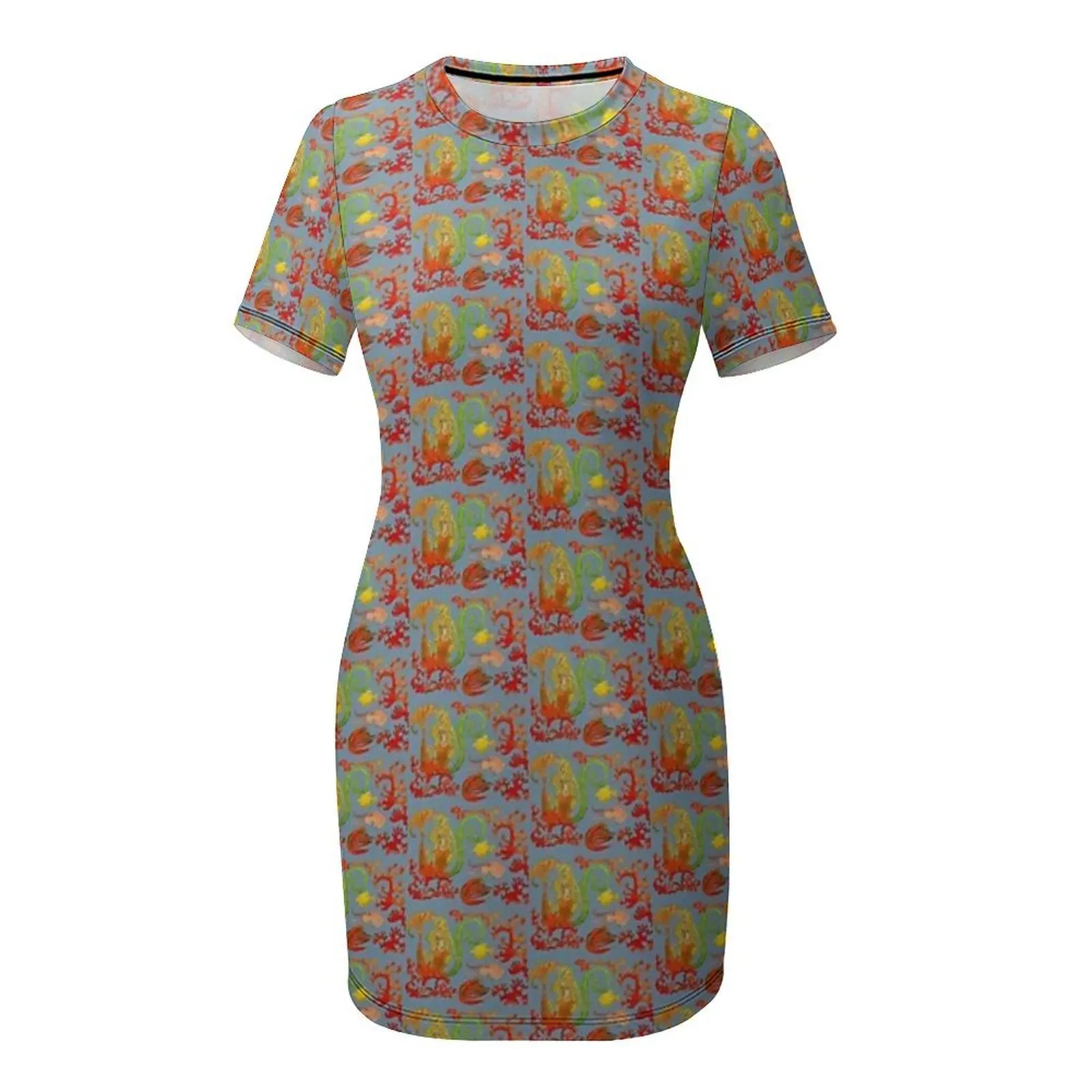 Mystical under water creatures Short-Sleeved Dress Woman clothes summer dress woman 2026 trendy view 4