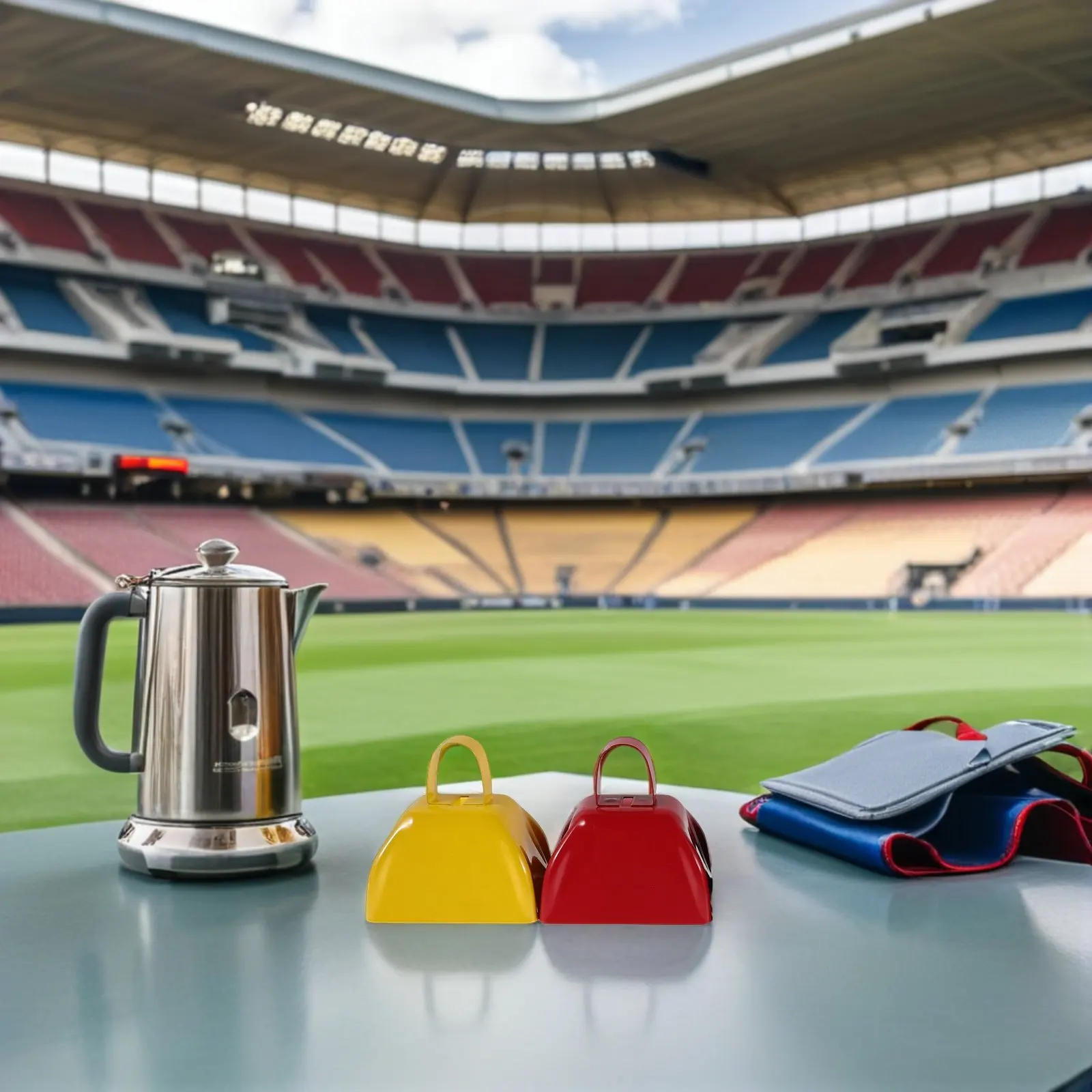 

Набор из 4 металлических колокольчиков-громкоговорителей с эргономичной ручкой для чирлидинга, спортивных игр, бейсбола, футбола, праздничных вечеринок