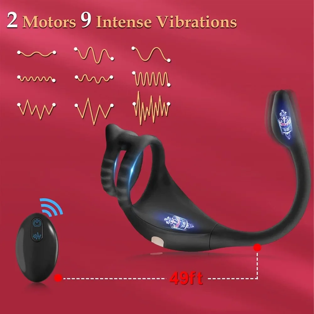 Mini Vibrerende Cock Ring Sint Stimulator Met Prostaat Massager App Controle Seksspeeltjes Voor Mannen Koppels Anale Butt Plug Penis Ring