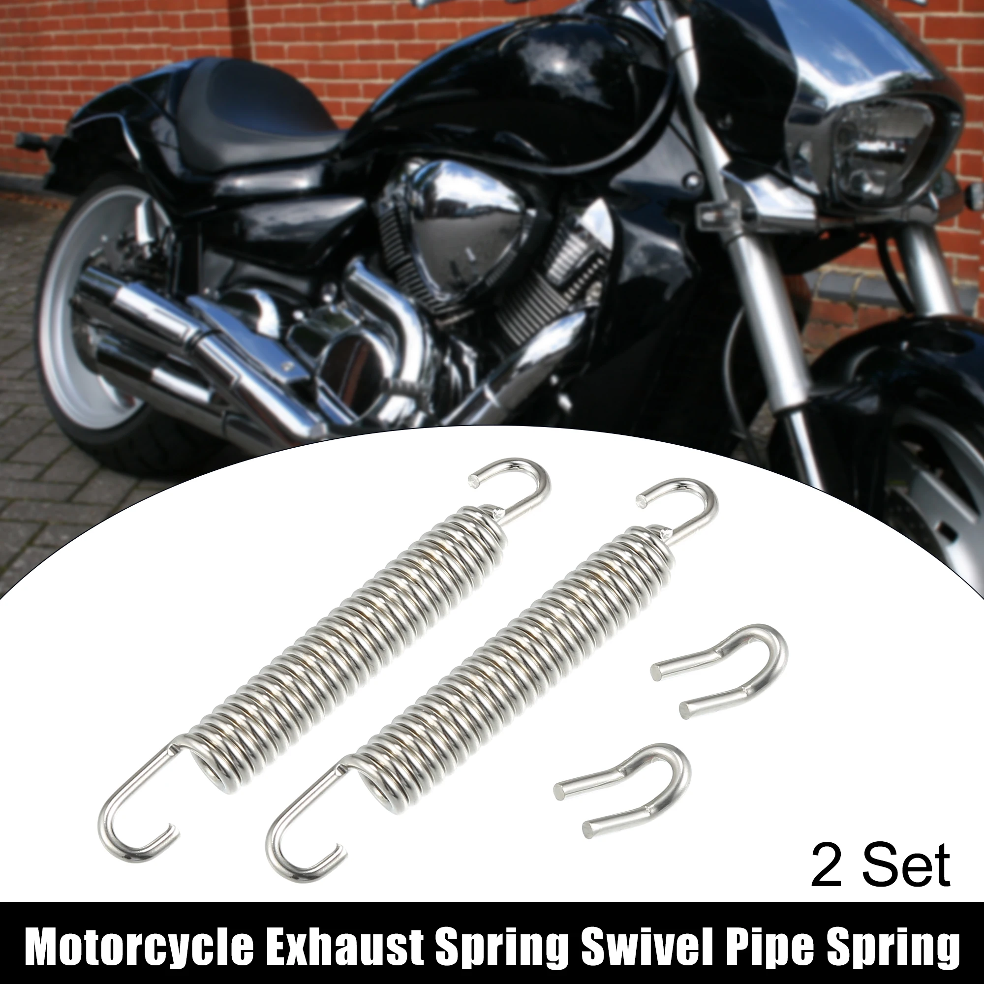 

2-4 Set 80mm Motorcycles Universal Exhaust Pipe Spring Stainless Steel Exhaust Pipe Spring Hook Modified Accessories