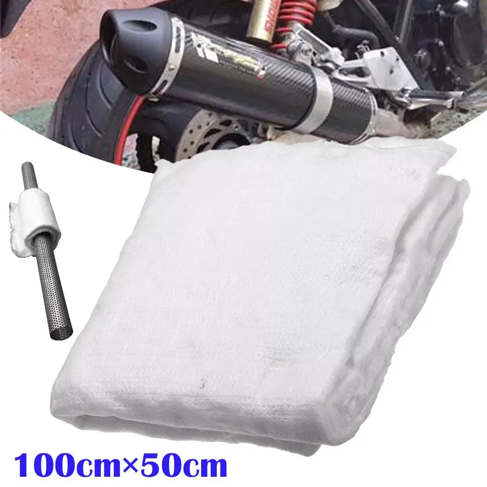

Car Exhaust Muffler Exhaust Pipe silencing Cotton 100x50cm Motorcycle Absorb Sound Fibreglass Motorcycle Car Accessories