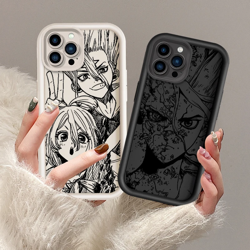 Cool D-Dr Stone Anime Eye Ladder For Apple iPhone 15 14 13 12 11 XS XR X Pro Max Plus Cover Phone Case