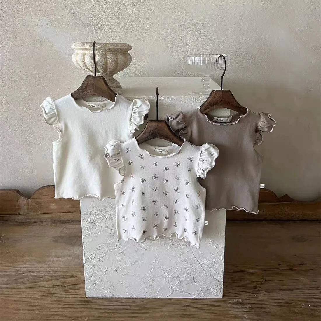 Children Clothing Spring&Summer New Kids Sweet Lace T-shirt for Toddler Girls Soft Undershirt for Newborn Baby Short Sleeved Top