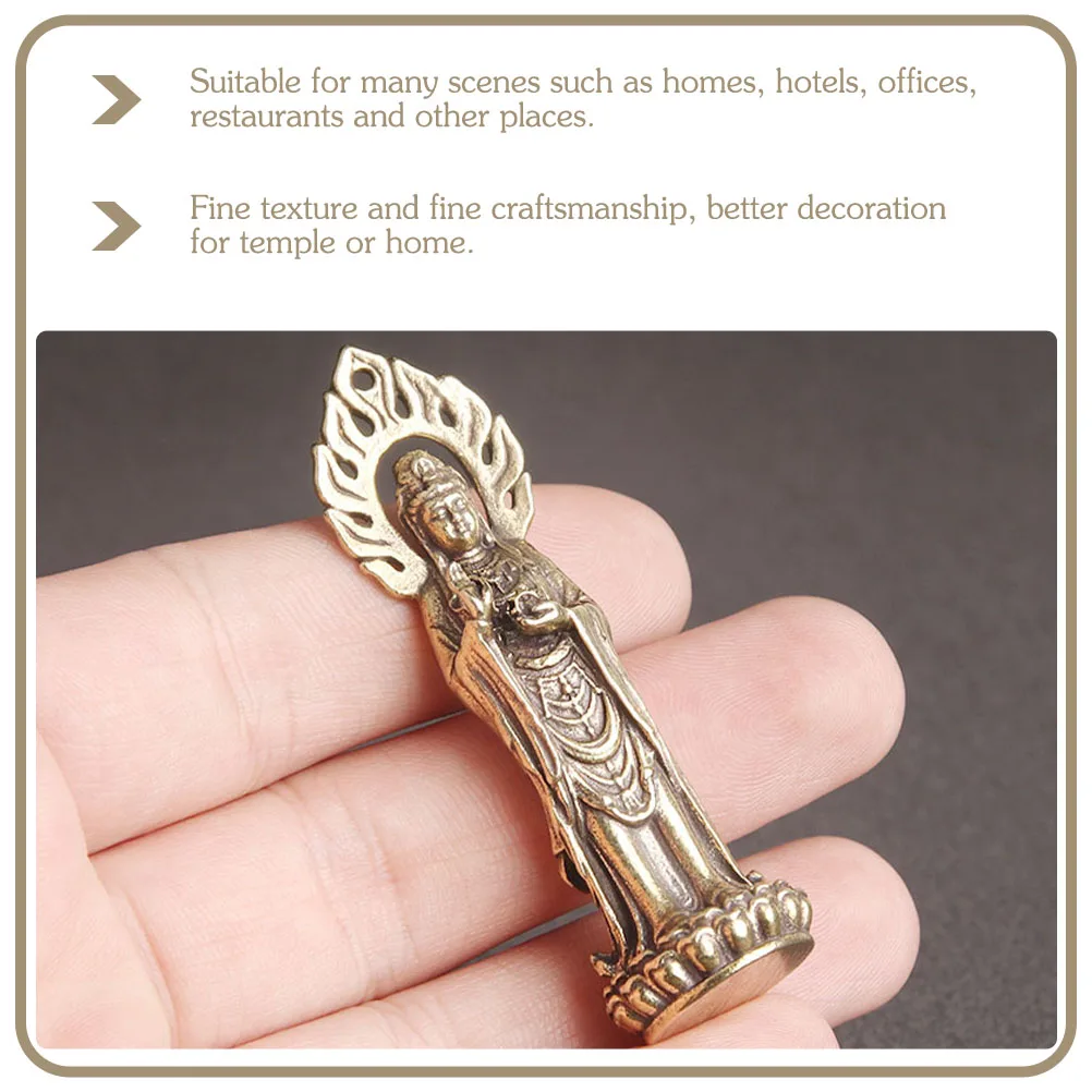 

Guanyin Statue Pendant Happy Buddha Statues for Home Decorations Zen Temple Sitting Brass