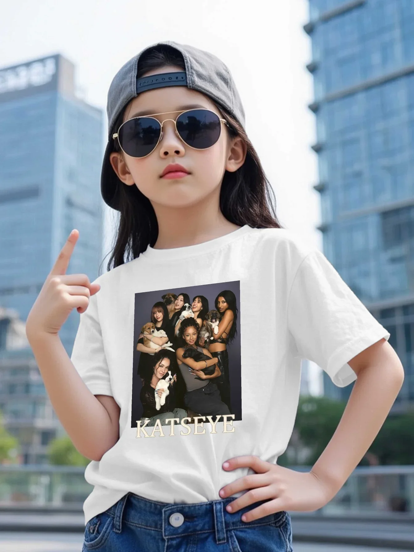 Katseye Unisex Short-sleeved T-shirt for Boys and Girls Featuring Styles Like Megan Daniella Manon Lara Sofia and Yunchae