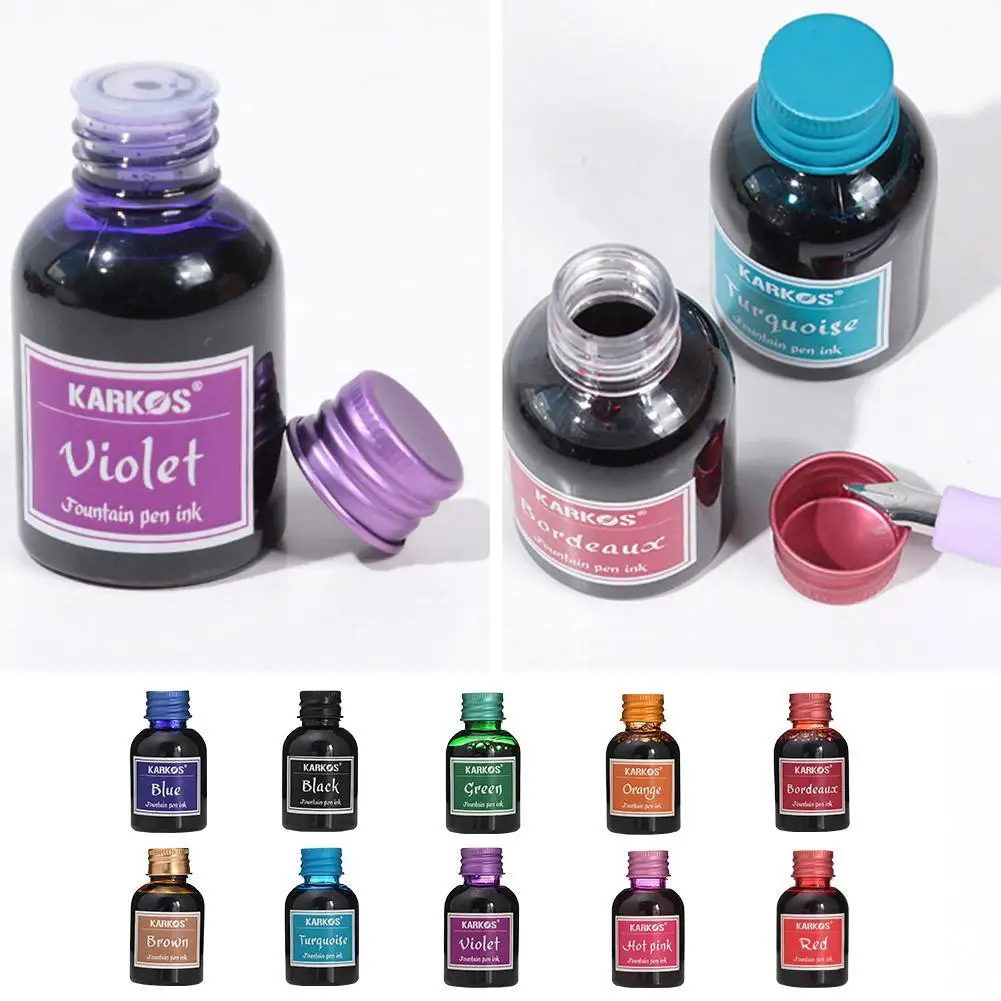 Tinta-tinteiro colorida pura, reenchimento de tintas, escola de papelaria, escrita caligráfica, alta qualidade, 1 garrafa, 30ml