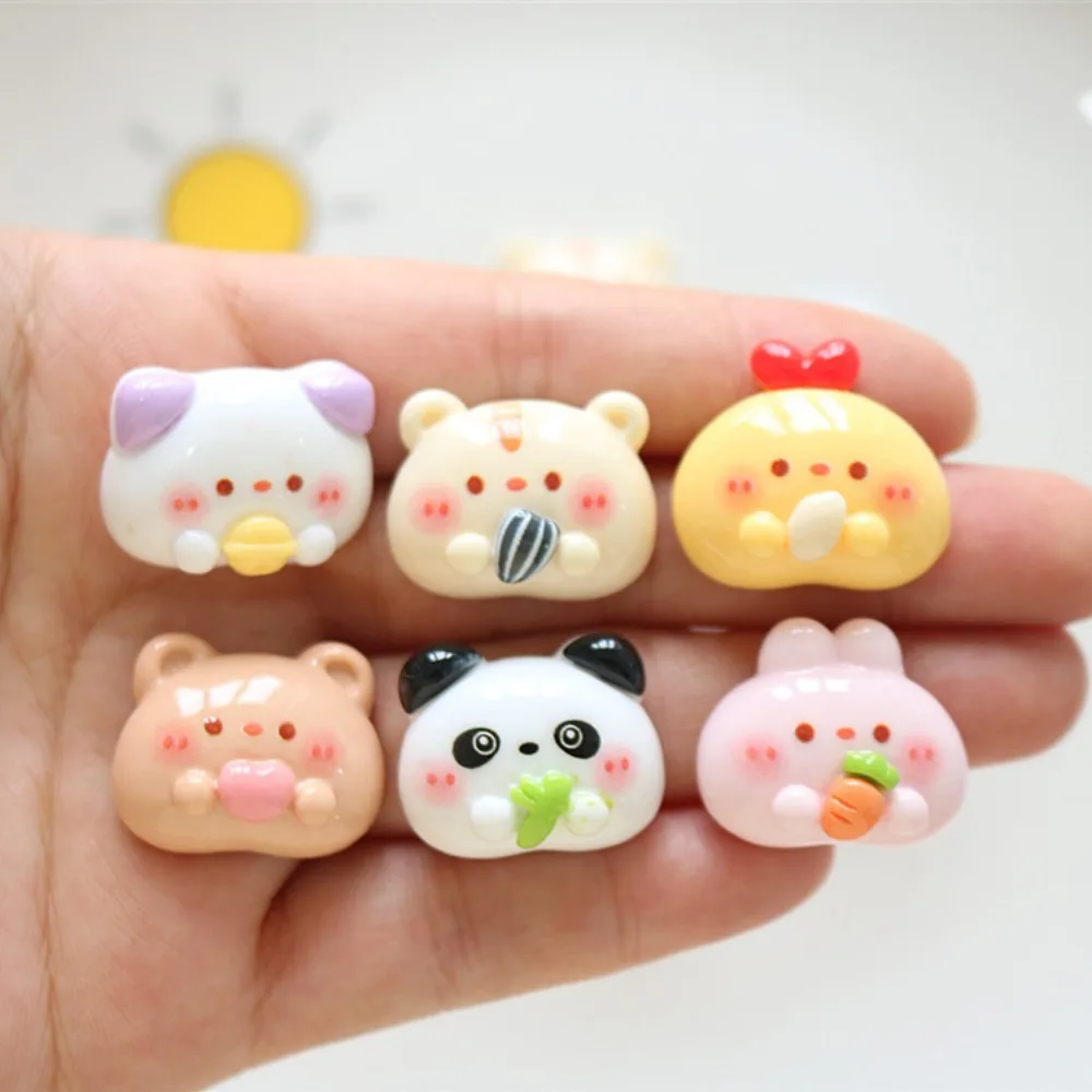 10pcs Cute Cartoon Kawaii Cat Animal Food Flat Back Resin DIY Scrapbooking Cabochons Decoration Accessories