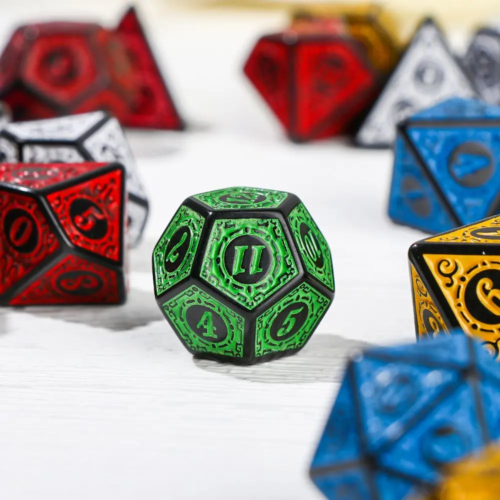 Set di dadi a 7 matrici su più lati dadi da gioco per accessori TRPG DND dadi poliedrici per giochi di matematica da tavolo