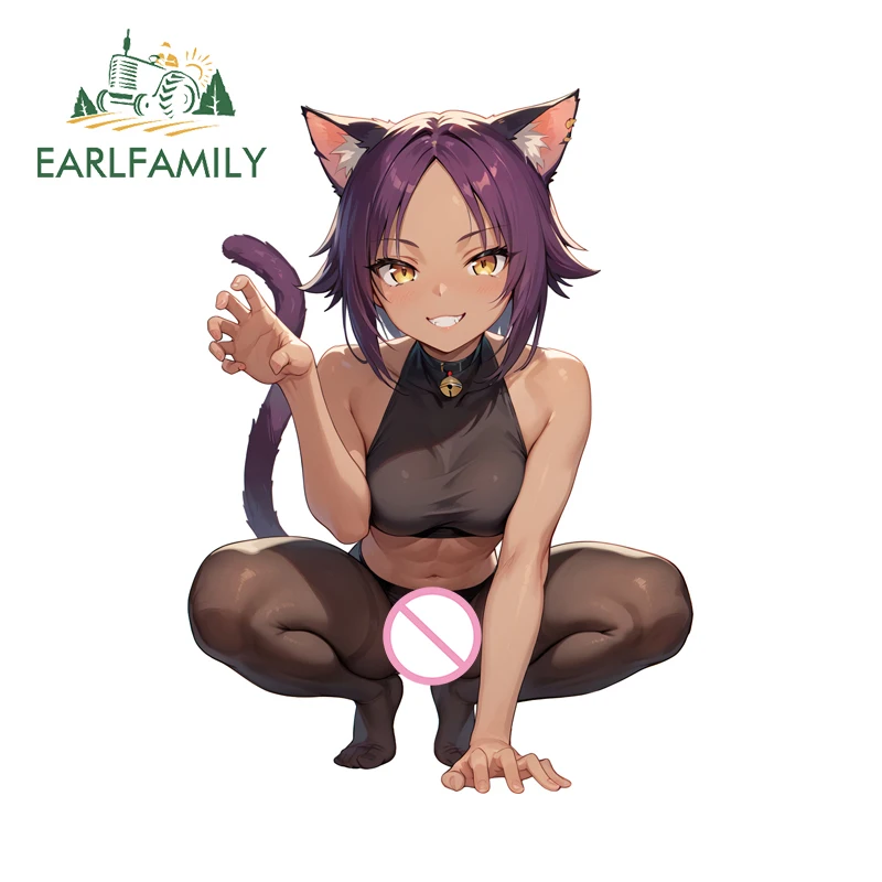 

EARLFAMILY Shihouin Yoruichi креативная наклейка с изображением кошки и девушки, индивидуальный дизайн граффити, JDM наклейки, водостойкие виниловые автомобильные аксессуары