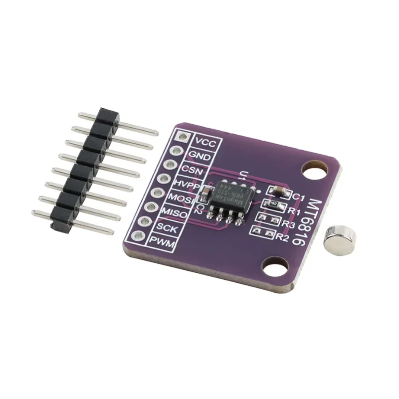 2pcs MT6816 High-Speed High-Precision Magnetic Encoder Magnetic Induction Angle Position Measurement Sensor Module