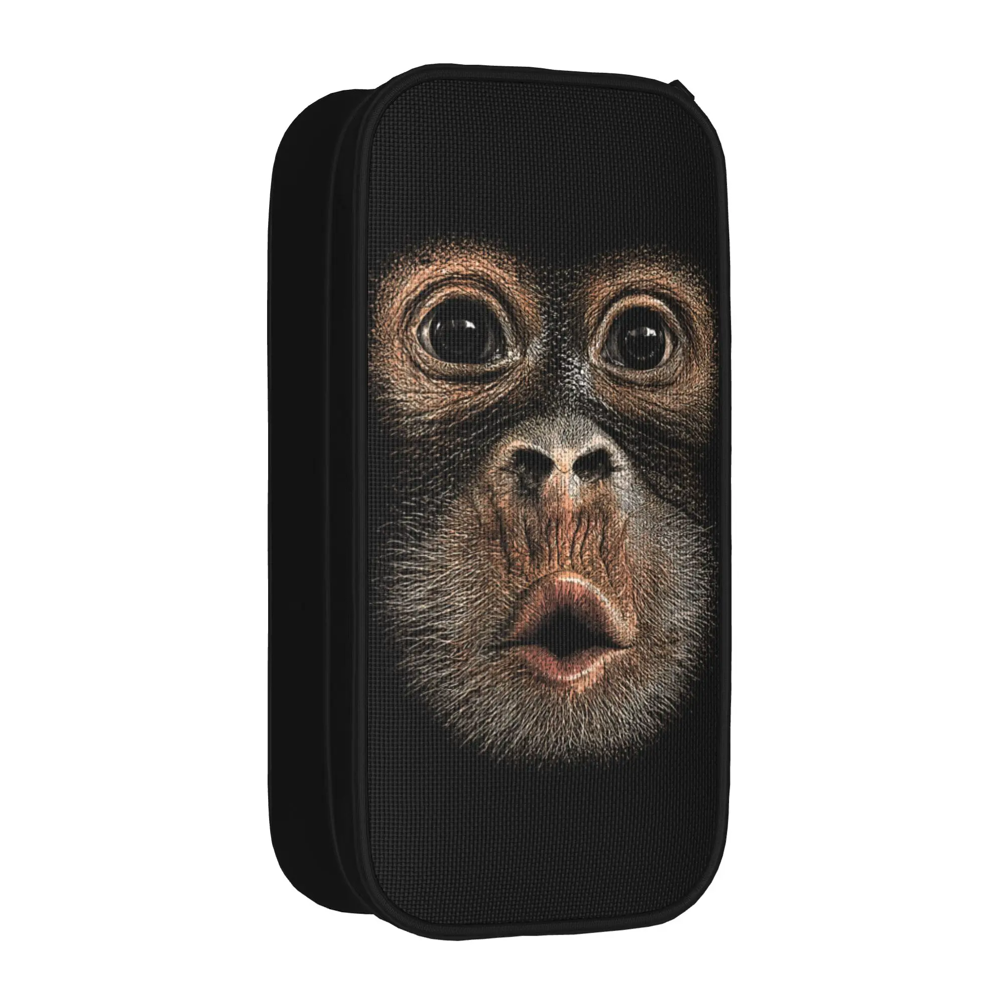 Funny Monkey Blowing Stomach Face Pencil Cases Meme Pencilcases Pen Box for Girls Boys Big Capacity Bag School Gifts Stationery