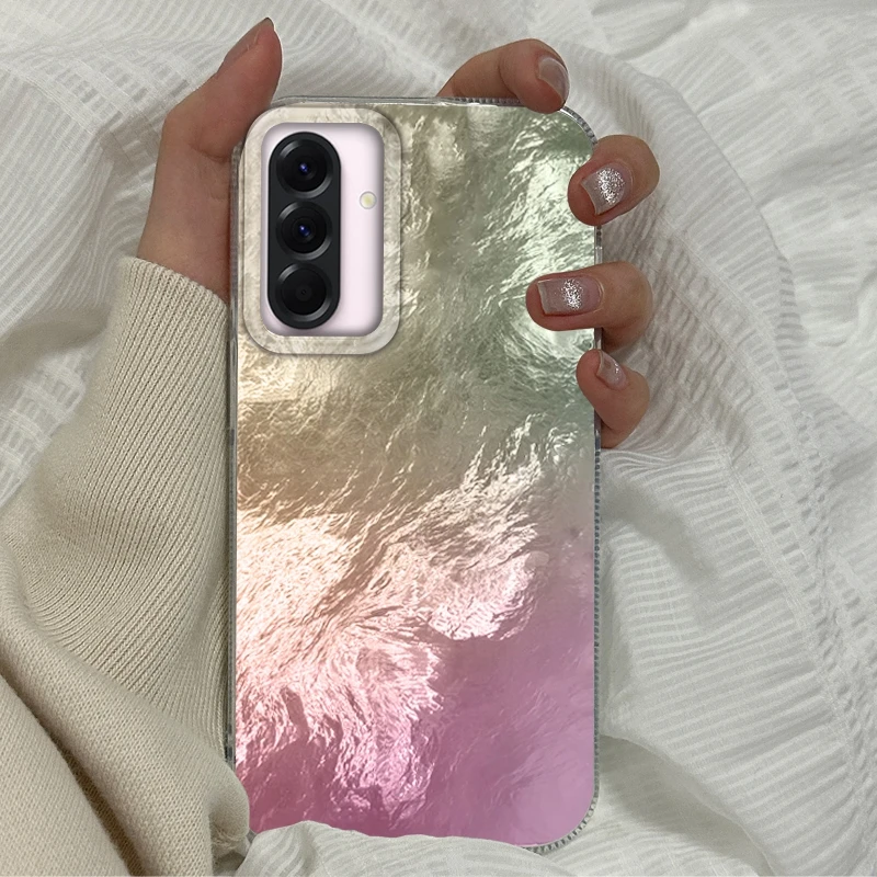 Чехол с текстурой градиентного ледника для Samsung Galaxy A16 A56 A26 A36 A06 A55 A35 A25 A15 A54 S24 S25 S22 S23 FE Girls Fundas Cover