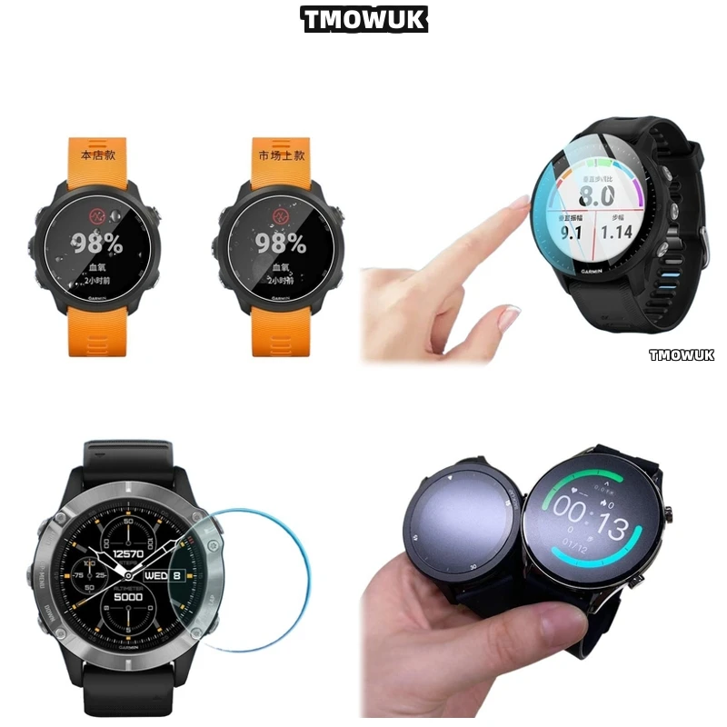 

For Garmin Fenix 6 6S 6X Pro Silver, Easy Clean Smooth Touch Screen Overlay