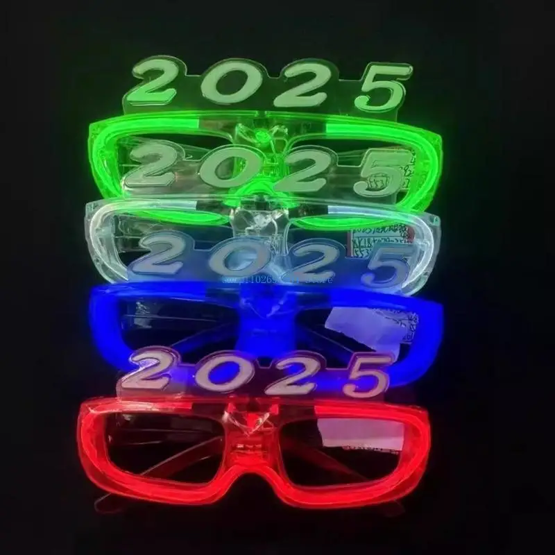 N7YF Leuchtbrille, leuchtet Dunkeln, Brille, 2025, LED-Brille, leuchtendes Spielzeug, Partybrille für Weihnachten, Halloween