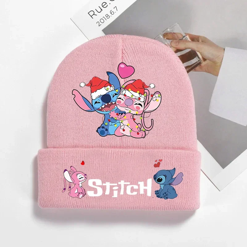 Stitch Christmas Hats for Women Men Beanies Knitted Solid Cute Hat Girl Autumn Female Beanie Cap Warmer Bonnet Ladies Casual Cap