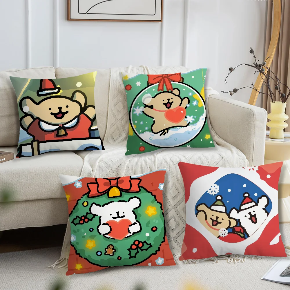 

Line Puppy Maltese Cute Christmas Dog cushion For Bedroom Car Coffee Shop Room Soft and Living Room Sofa Decorative Pillow Cover