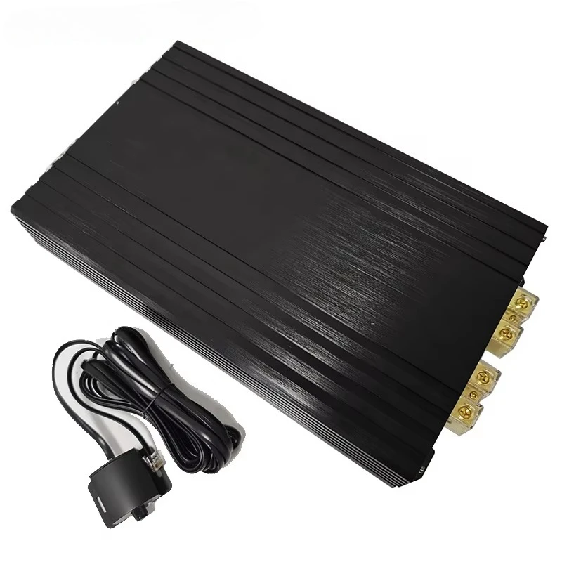 Car Amplifier 8000Wrms Full Range Big Power One Channel Power Amplifier Equipped with Wired Remote for Car Audio