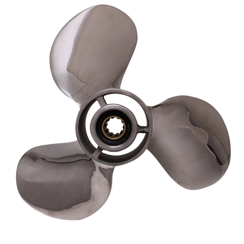 NEW-Boat Motor Stainless Steel Propeller 9 7/8X13-F For Yamaha 20HP 25HP 30HP Outboard Engine 9 7/8 X 13 -F 664-45949-02-00