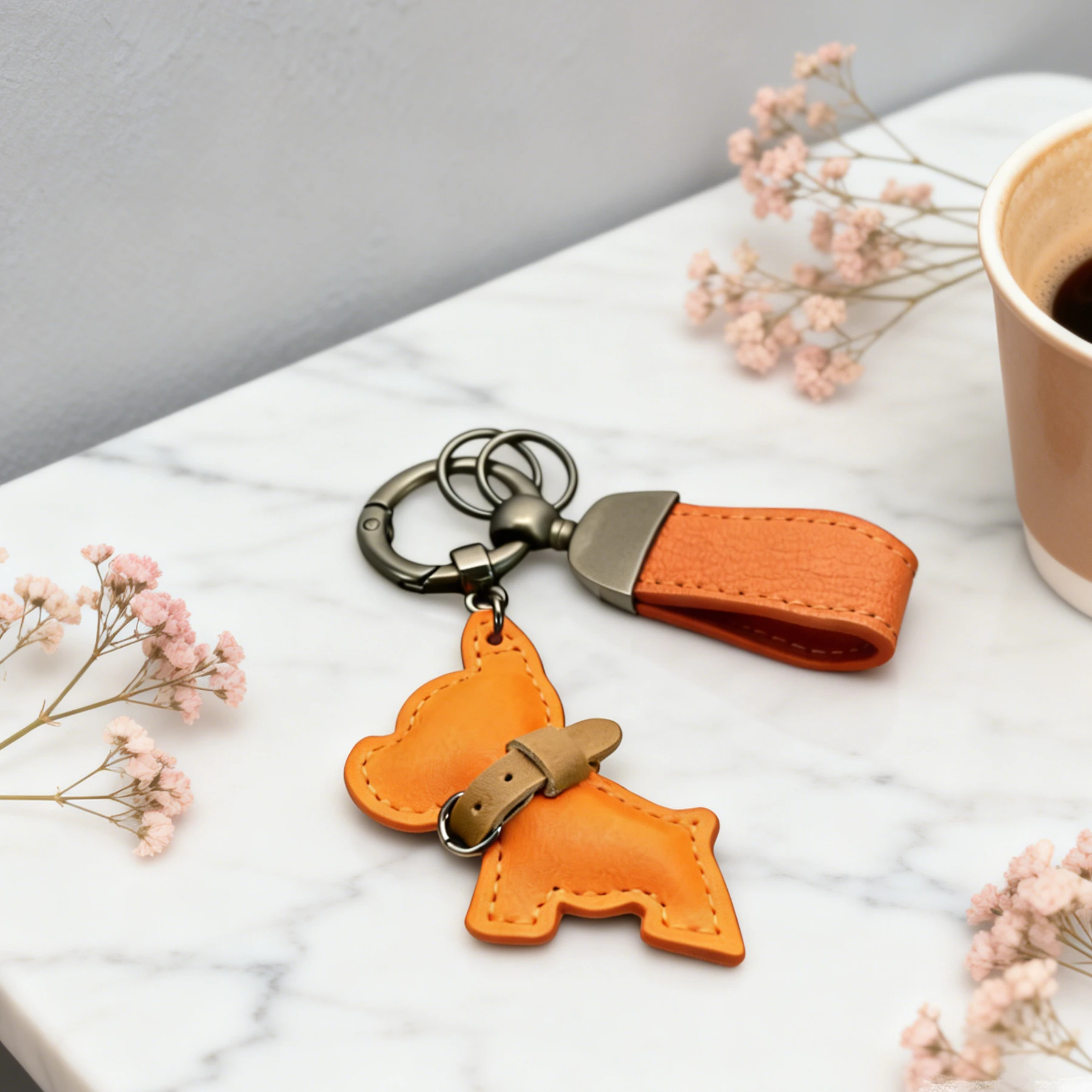 

Creative Cute Puppy Car Key Chain Ring Keyring Bulldog Pendant Dog for Gift Keychain Premium Bag Accessories Leather Custom