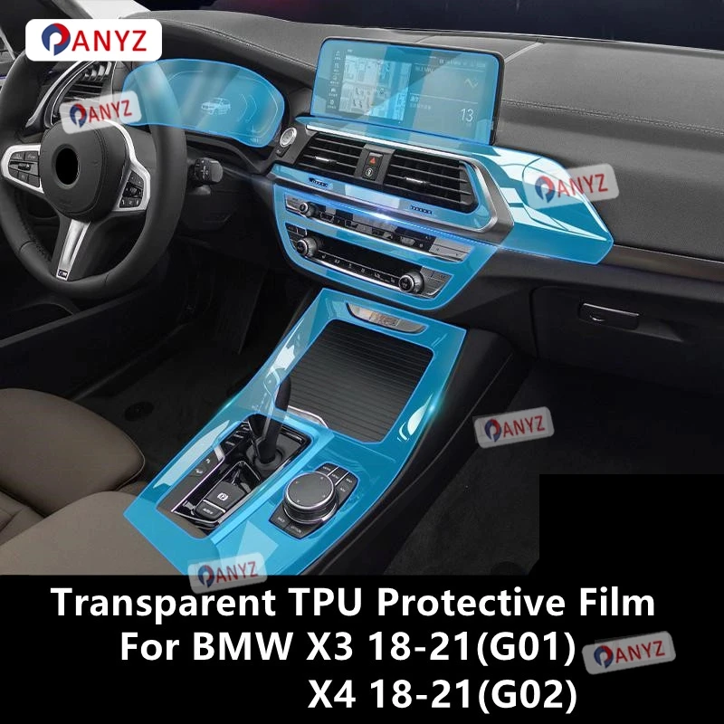 

For BMW X3/X4 18-21 G01 G02 Gearbox Panel Navigation Screen Automotive Interior TPU Protective Film Anti-Scratch Sticker