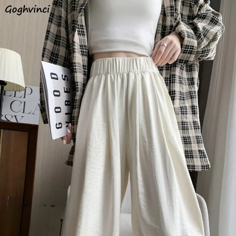 

Pants Women Daily Loose Fit Drape Streetwear High Waist Summer Trousers Korean Fashion Classic Prevalent Minimalist Style Ins