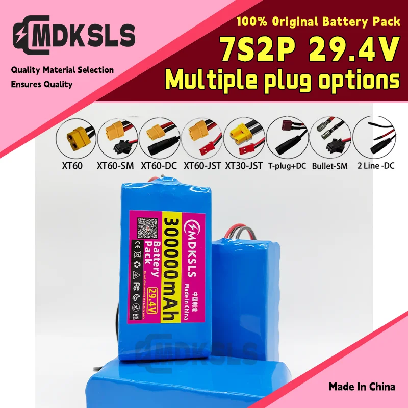 

Original 300000mAh 18650 7S2P Li-ion Rechargeable Battery Pack 25.2V Suitable for Battery Replacement of 29.4V Electric Scooters
