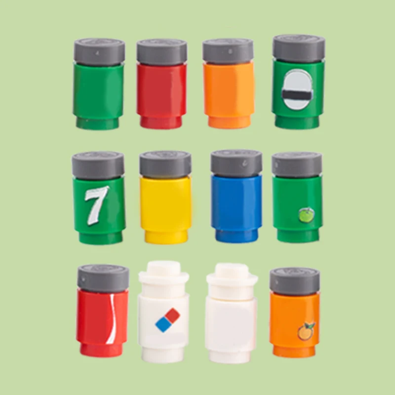 MOC ulica miasta dane butelka do picia klocki do budowy Supermarket mleko napoje gazowane piwo akcesoria do wina modelowe cegły zabawka dziecięca na prezent