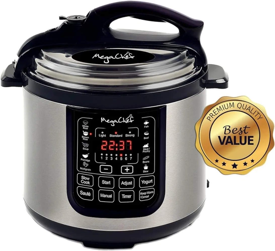 

8 Quart Digital Pressure Cooker with 13 Pre-set Multi Function Features, Stainless Steel