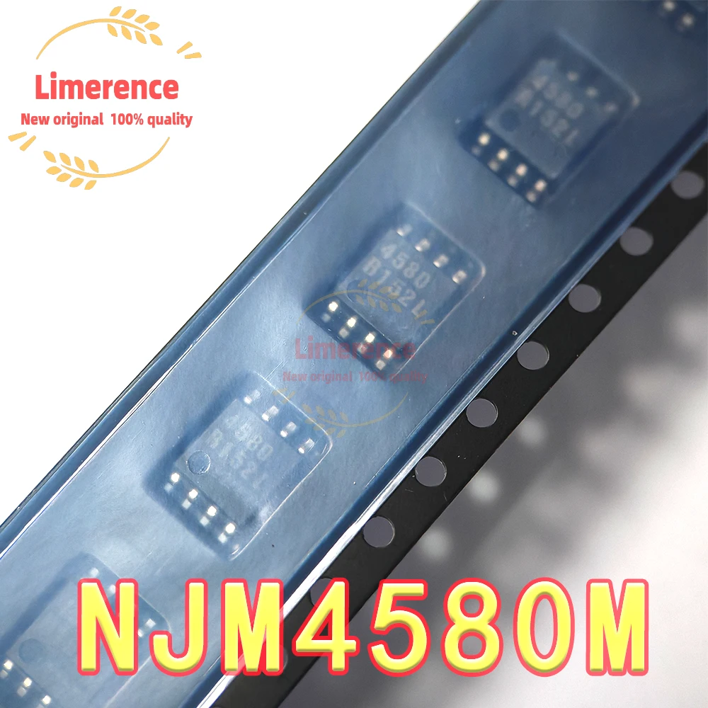 10pcs/lot NJM4580M NJM4580 4580 SOP-8 IC dual op amp noiseless audio amplifier IC chip New Original