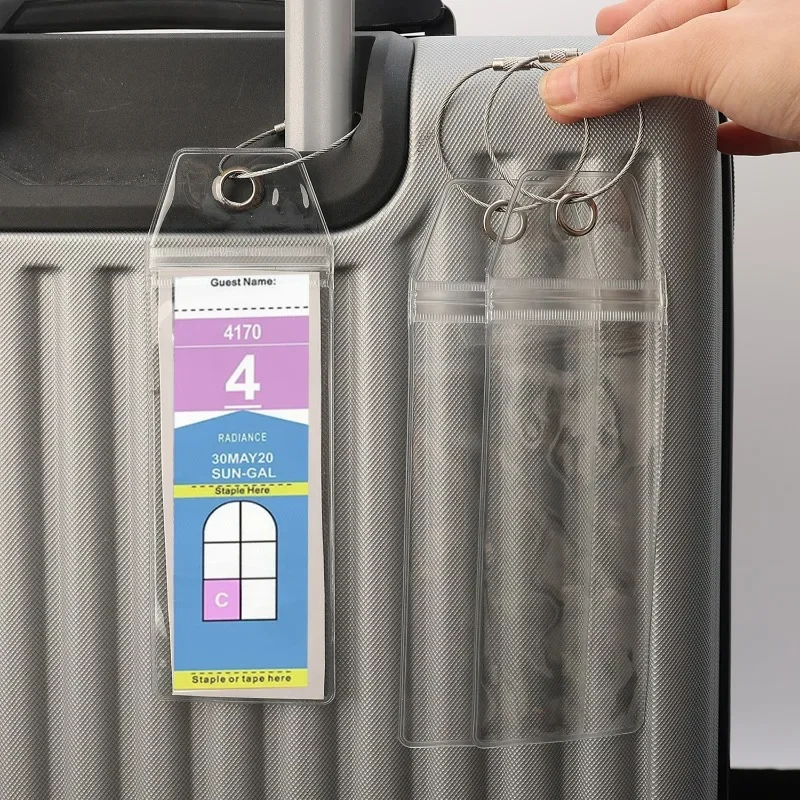 Transparent Cruise Luggage Suitcase Tag Waterproof Thickened Seal PVC Travel Aircraft Baggage Label Tag Easy Sorting Organizer