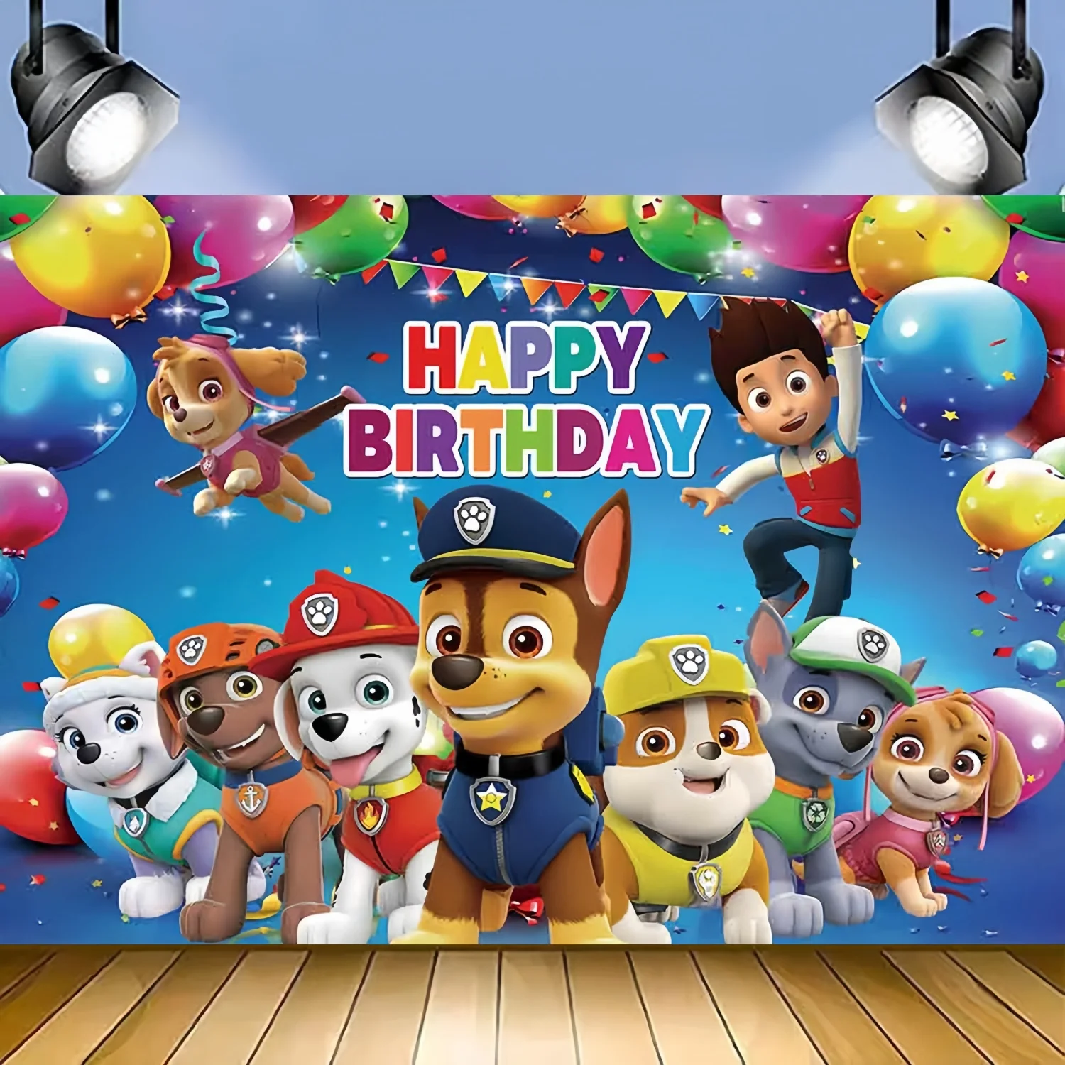 Paw Patrol Birthday Backdrop Decoration Party Photography Background Puppy Wall Photo Studio Banner Dog Poster Photo Studio
