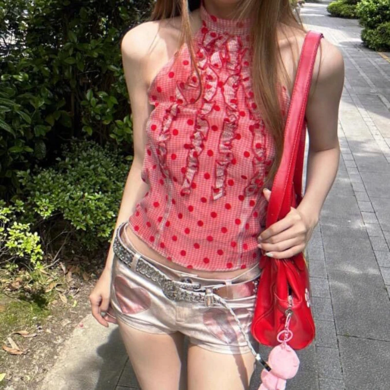 

Bottoming Crop Tops Y2k Aesthetic Tie-dye Print Women Grunge Off Shoulder T-shirts 2025 Vintage Slim Harajuku Causal Summer